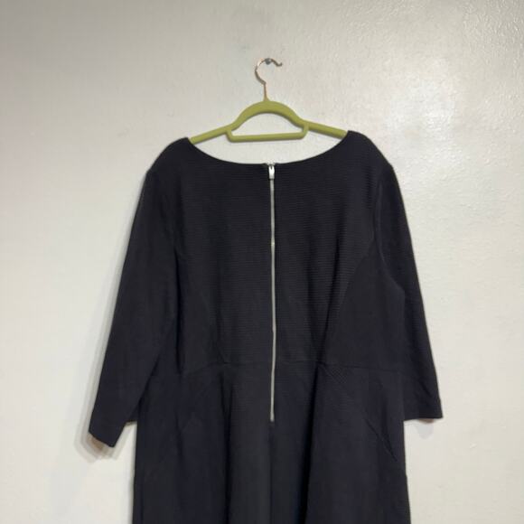 Talbots Black Label Black Ribbed Midi Dress Sz 22W - Picture 5 of 9